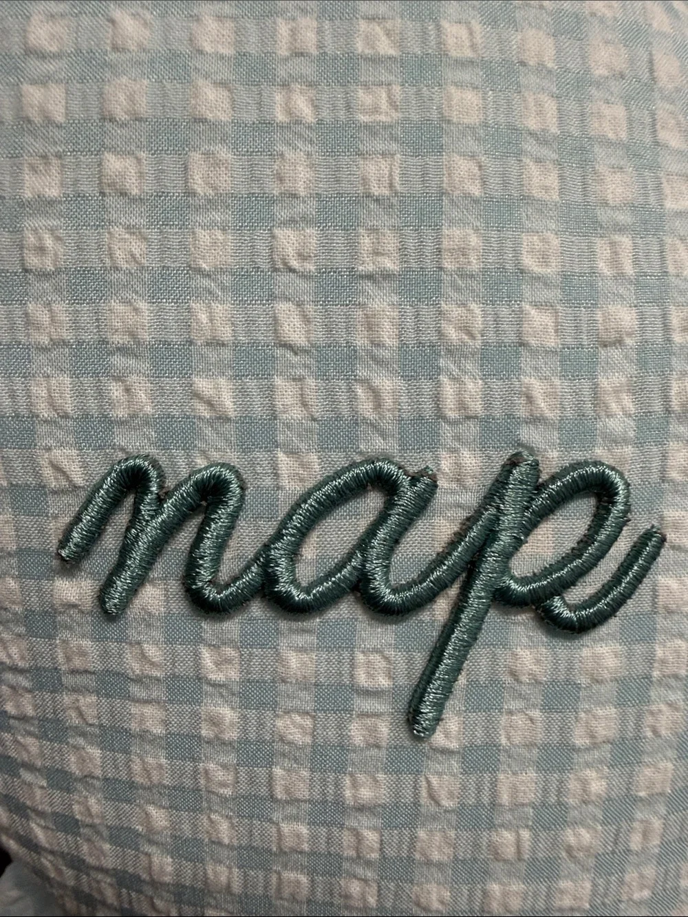 Style House | “Nap Queen” Embroidered Heart Gingham Pillow Home Decor